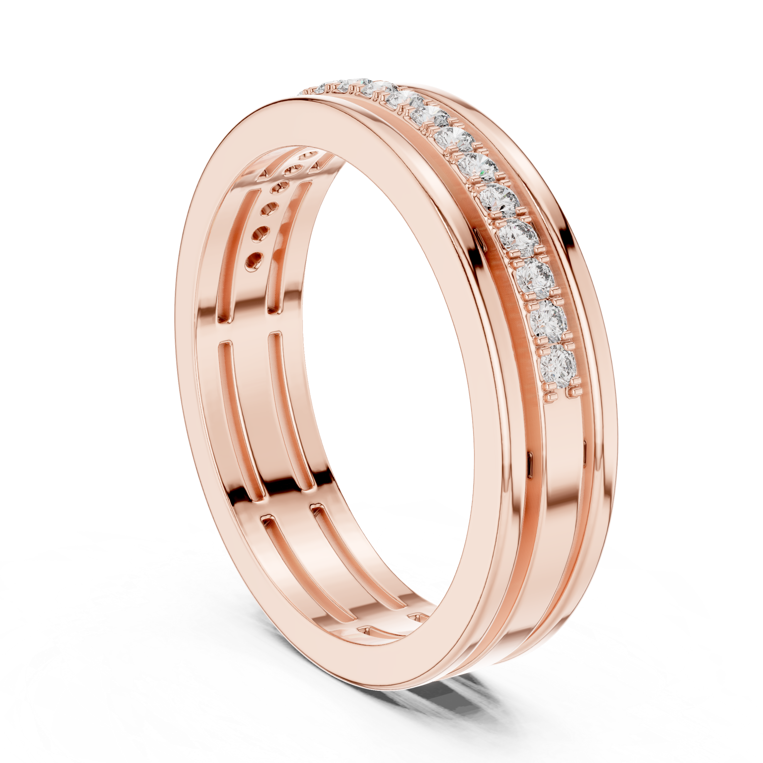 Modern Bezel Set Princess Diamond Band Ring