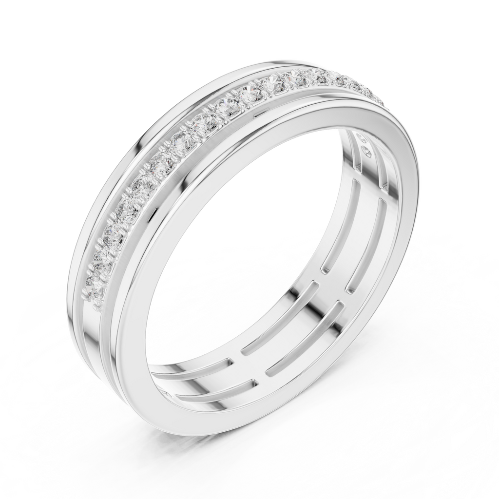 Modern Bezel Set Princess Diamond Band Ring