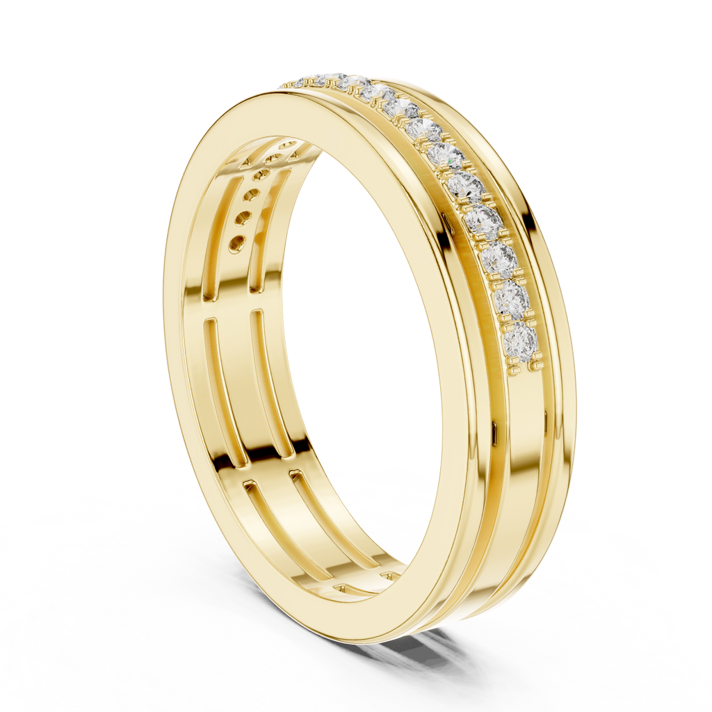 Modern Bezel Set Princess Diamond Band Ring