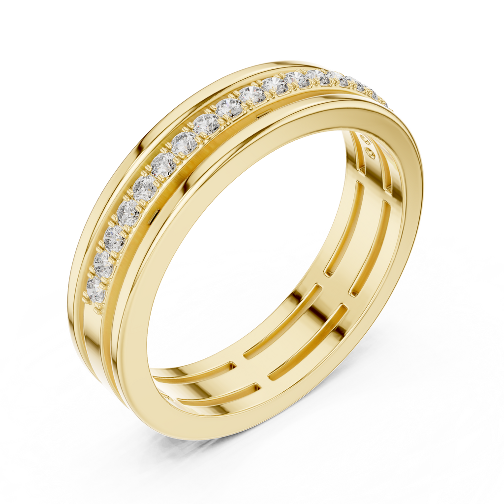 Modern Bezel Set Princess Diamond Band Ring