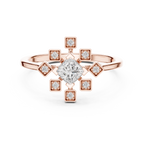 0.27 CT Princess Cut Floral Star Diamond Ring