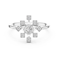 0.27 CT Princess Cut Floral Star Diamond Ring