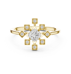0.27 CT Princess Cut Floral Star Diamond Ring