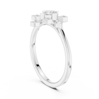 0.27 CT Princess Cut Floral Star Diamond Ring