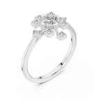 0.27 CT Princess Cut Floral Star Diamond Ring