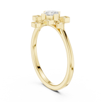 0.27 CT Princess Cut Floral Star Diamond Ring