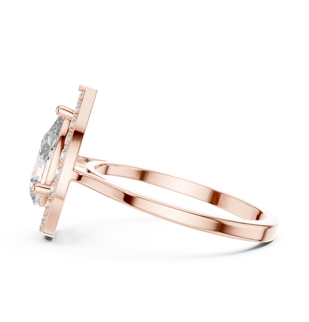1.20 CT Pear Cut Halo Diamond Engagement Ring