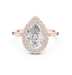 1.20 CT Pear Cut Halo Diamond Engagement Ring