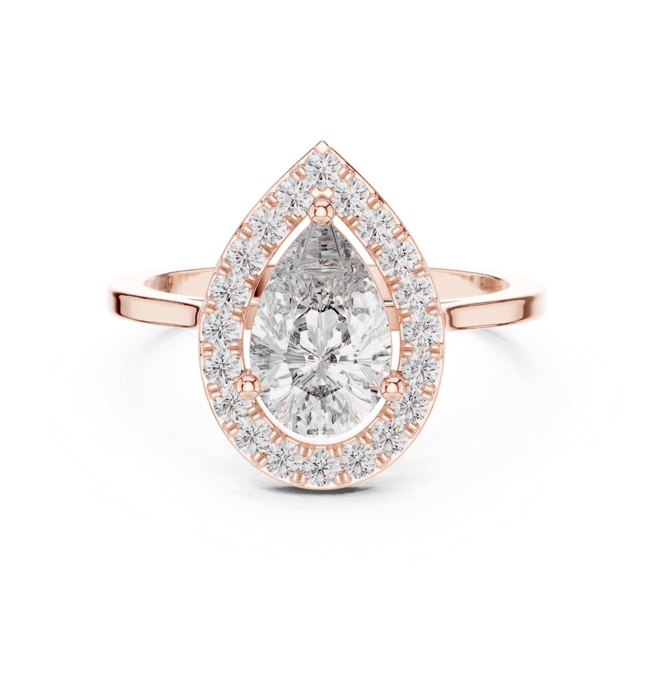 1.20 CT Pear Cut Halo Diamond Engagement Ring