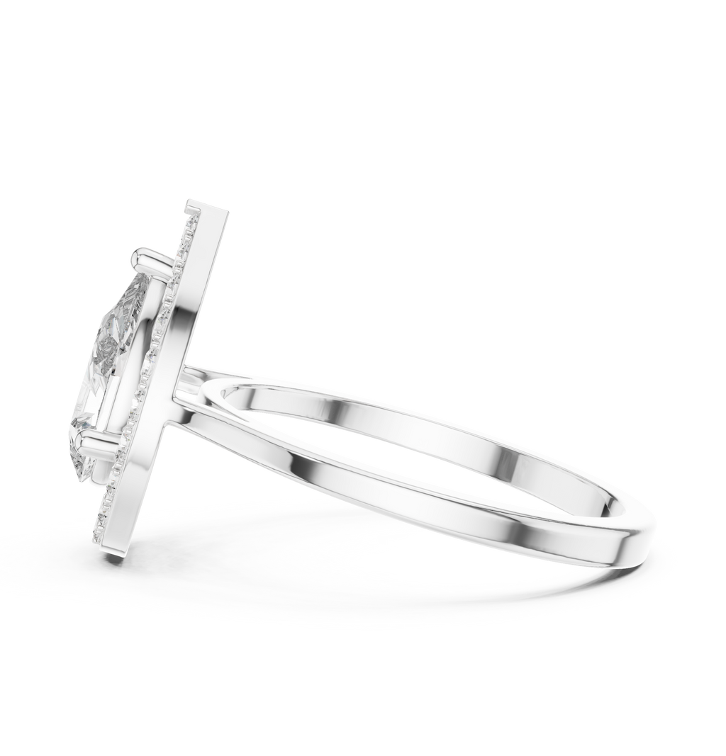 1.20 CT Pear Cut Halo Diamond Engagement Ring