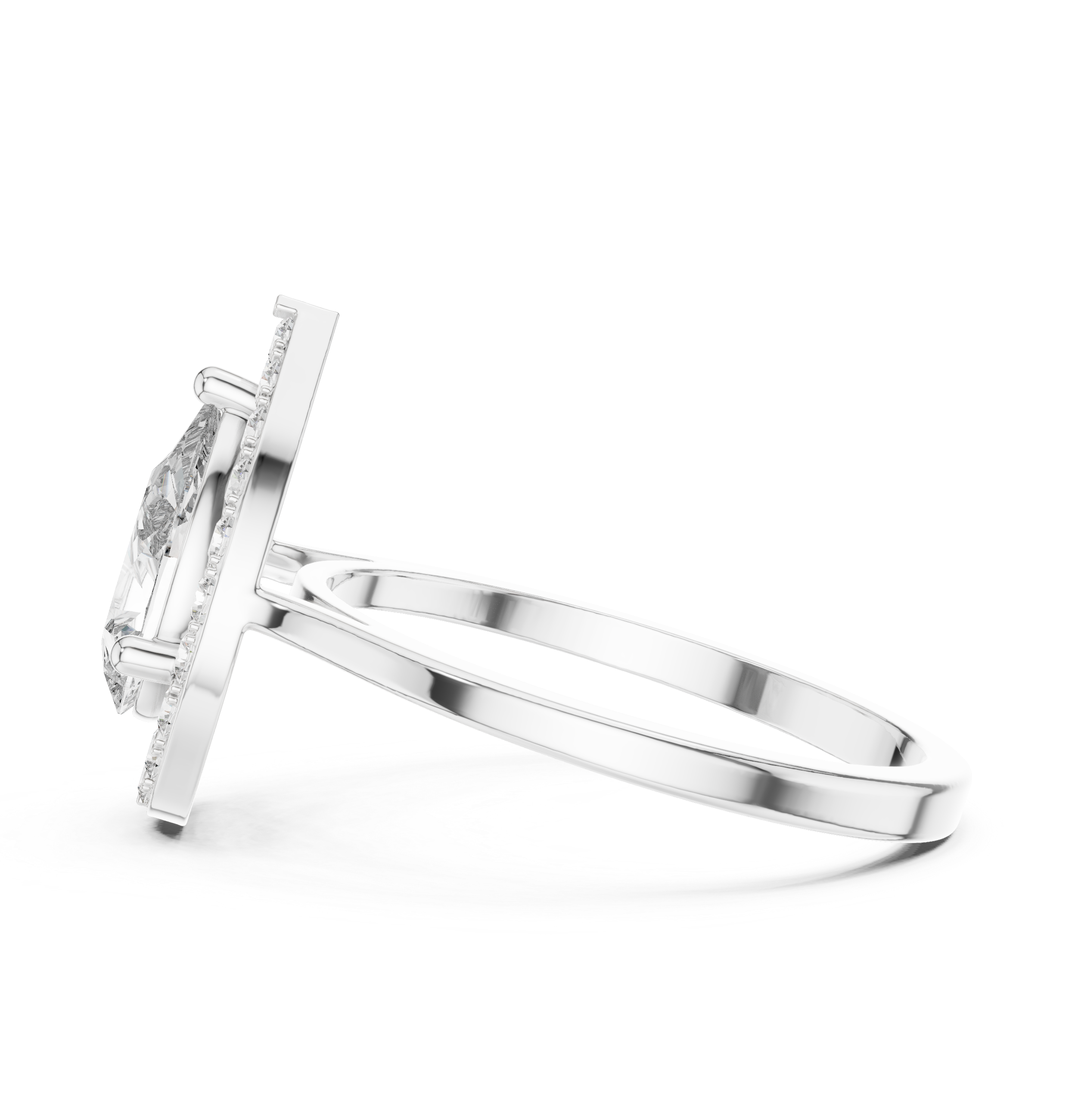 1.20 CT Pear Cut Halo Diamond Engagement Ring