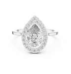 1.20 CT Pear Cut Halo Diamond Engagement Ring