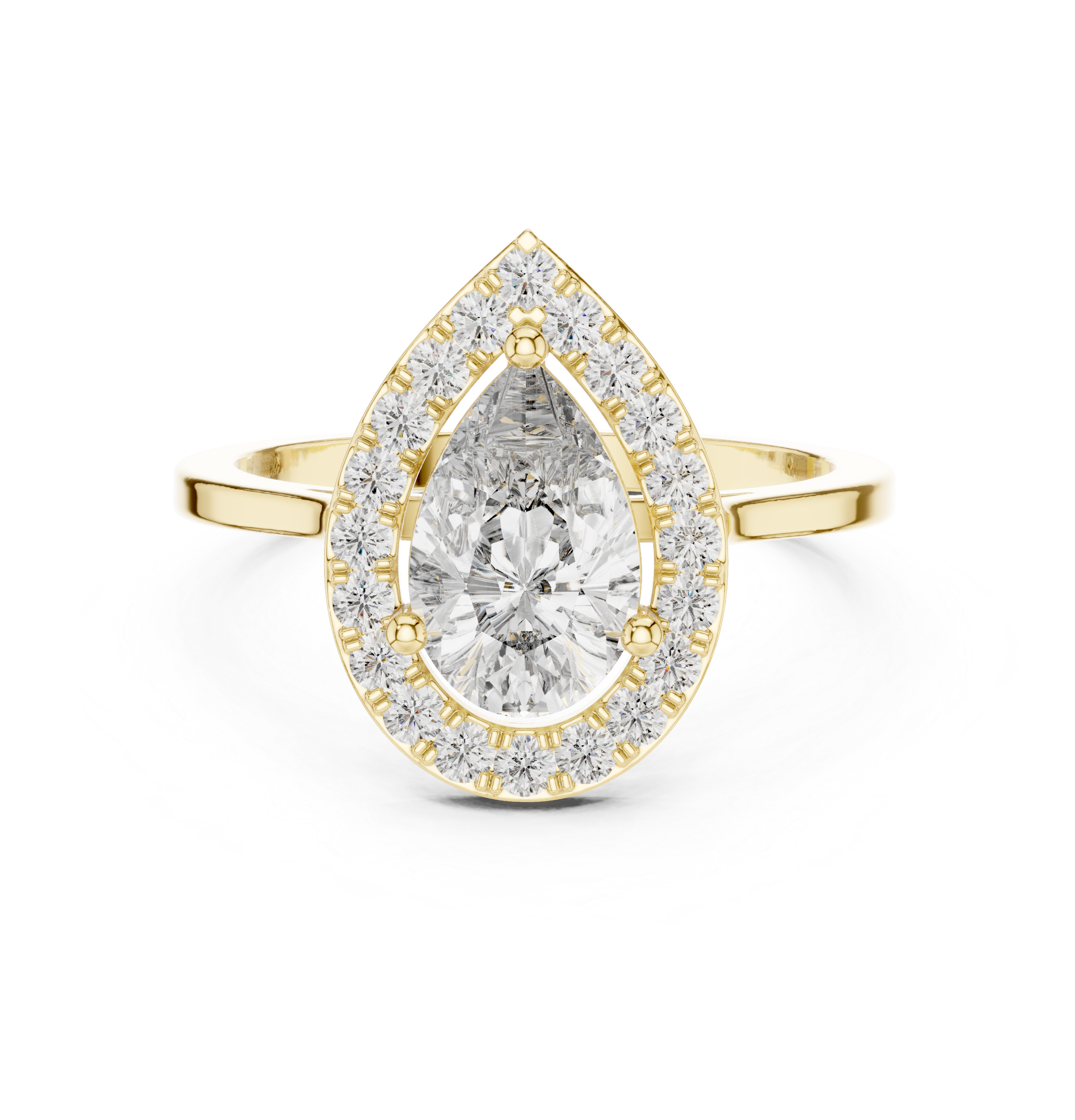 1.20 CT Pear Cut Halo Diamond Engagement Ring
