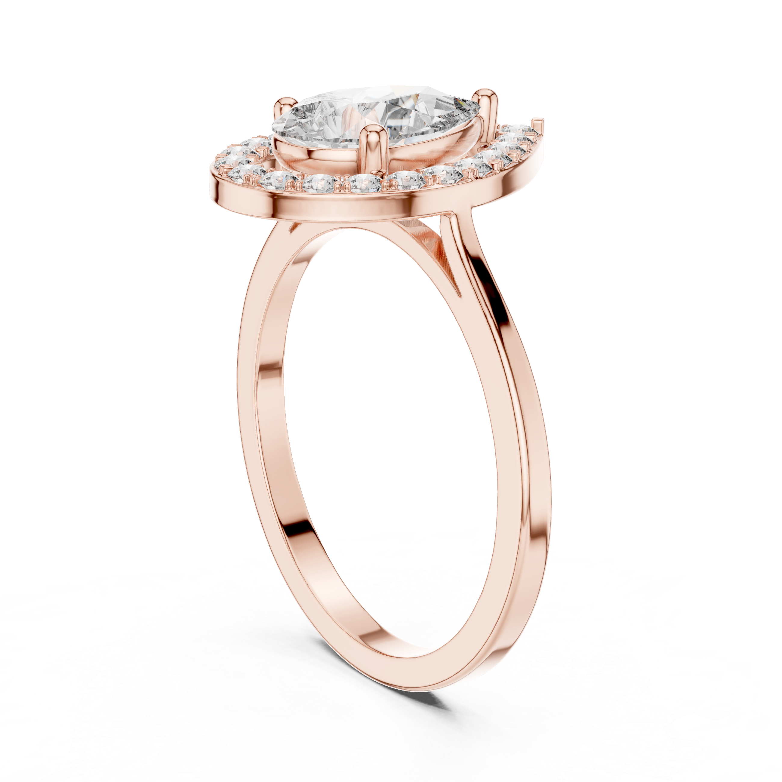1.20 CT Pear Cut Halo Diamond Engagement Ring