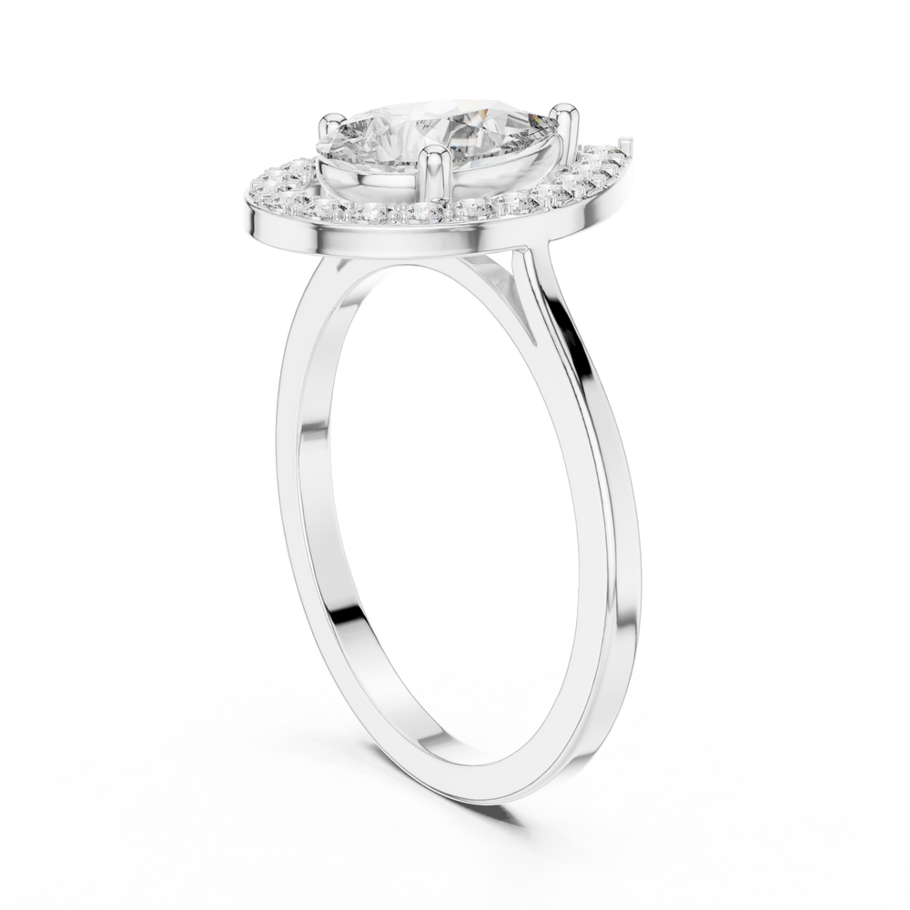 1.20 CT Pear Cut Halo Diamond Engagement Ring
