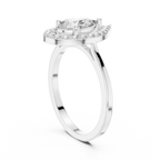 1.20 CT Pear Cut Halo Diamond Engagement Ring