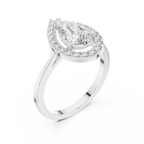 1.20 CT Pear Cut Halo Diamond Engagement Ring