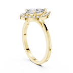 1.20 CT Pear Cut Halo Diamond Engagement Ring