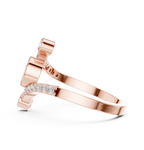 0.72 CT Pear Cut Bypass Diamond Ring