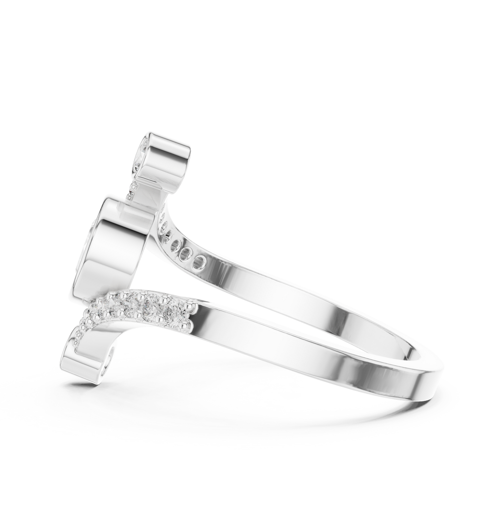 0.72 CT Pear Cut Bypass Diamond Ring