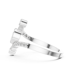 0.72 CT Pear Cut Bypass Diamond Ring