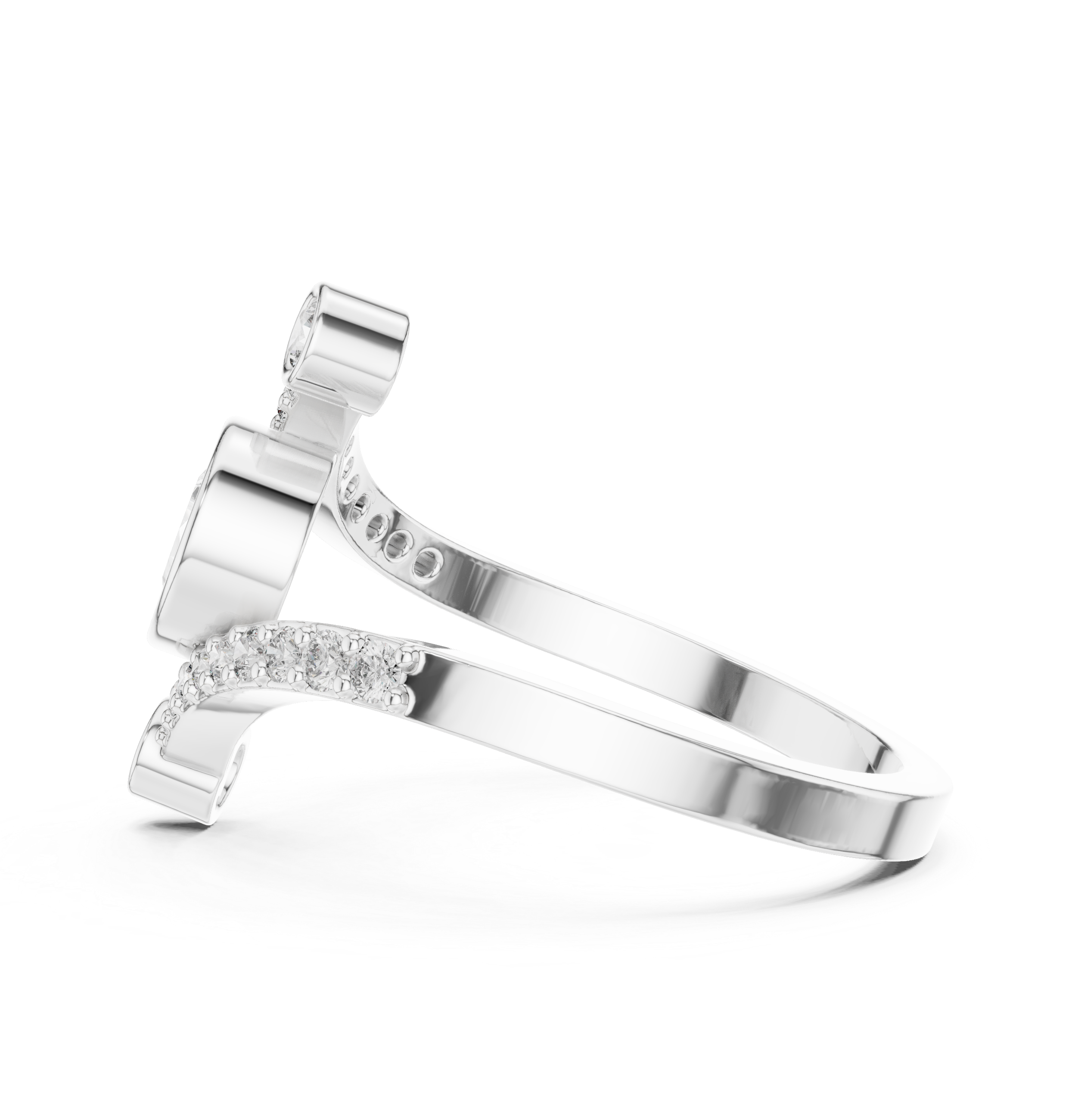 0.72 CT Pear Cut Bypass Diamond Ring