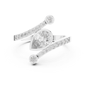 0.72 CT Pear Cut Bypass Diamond Ring