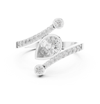 0.72 CT Pear Cut Bypass Diamond Ring