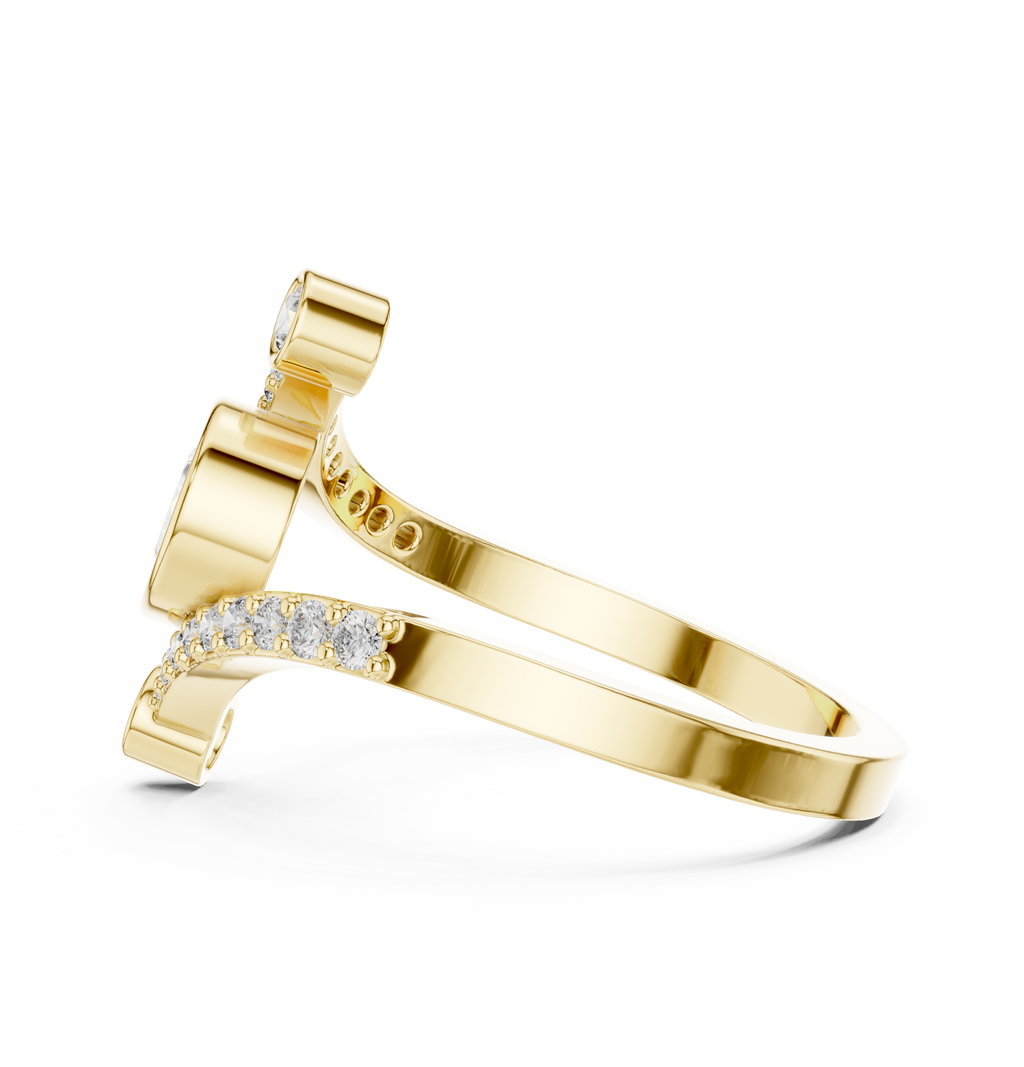 0.72 CT Pear Cut Bypass Diamond Ring