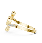0.72 CT Pear Cut Bypass Diamond Ring