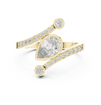 0.72 CT Pear Cut Bypass Diamond Ring