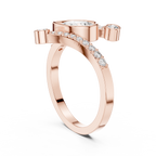 0.72 CT Pear Cut Bypass Diamond Ring