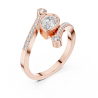 0.72 CT Pear Cut Bypass Diamond Ring