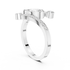 0.72 CT Pear Cut Bypass Diamond Ring