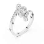 0.72 CT Pear Cut Bypass Diamond Ring