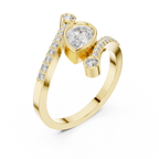0.72 CT Pear Cut Bypass Diamond Ring