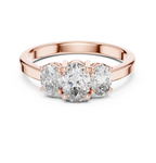 Three Stone Oval Diamond Engagement Ring 0.95 CTW