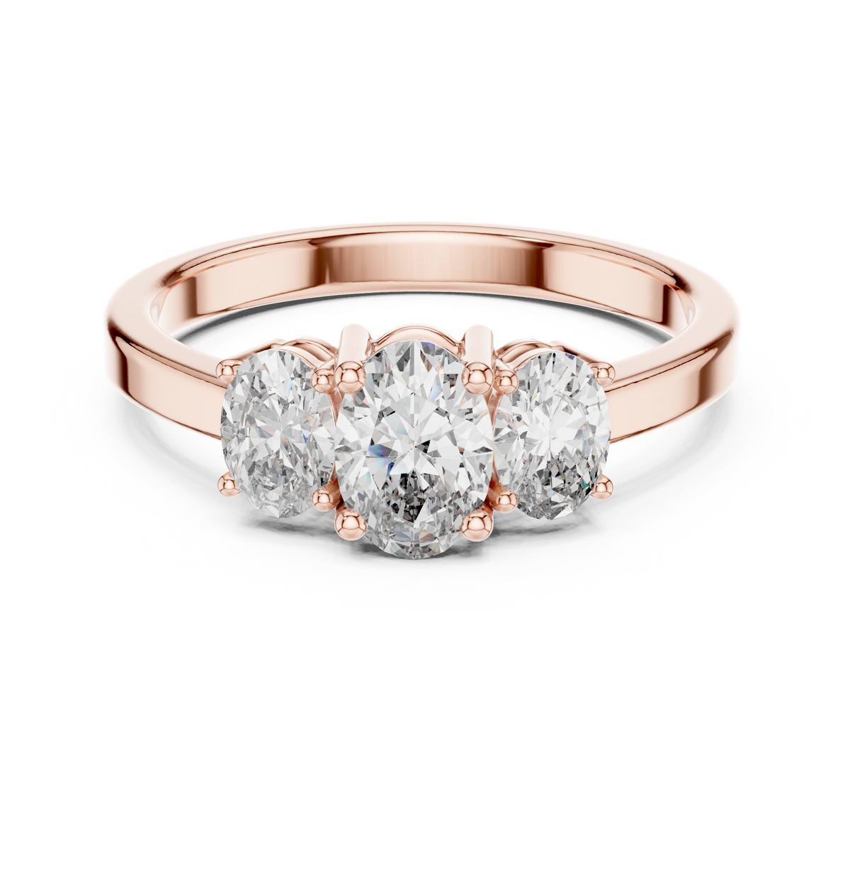 Three Stone Oval Diamond Engagement Ring – view 5 of 12, lab grown diamond ring | Jewelix Atelier