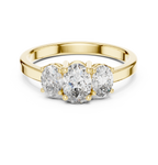 Three Stone Oval Diamond Engagement Ring 0.95 CTW