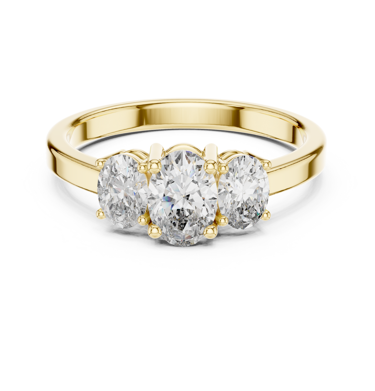 Three Stone Oval Diamond Engagement Ring – view 9 of 12, lab grown diamond ring | Jewelix Atelier