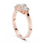 Three Stone Oval Diamond Engagement Ring 0.95 CTW