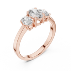 Three Stone Oval Diamond Engagement Ring 0.95 CTW