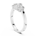 Three Stone Oval Diamond Engagement Ring 0.95 CTW