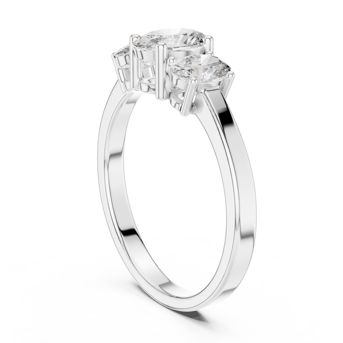 Three Stone Oval Diamond Engagement Ring – view 2 of 12, lab grown diamond ring | Jewelix Atelier