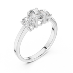 Three Stone Oval Diamond Engagement Ring 0.95 CTW