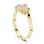 Three Stone Oval Diamond Engagement Ring 0.95 CTW