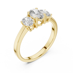 Three Stone Oval Diamond Engagement Ring 0.95 CTW