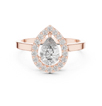 Pear Shape Halo Diamond Engagement Ring 0.92 CTW