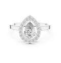 Pear Shape Halo Diamond Engagement Ring 0.92 CTW