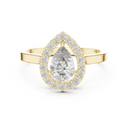 Pear Shape Halo Diamond Engagement Ring 0.92 CTW